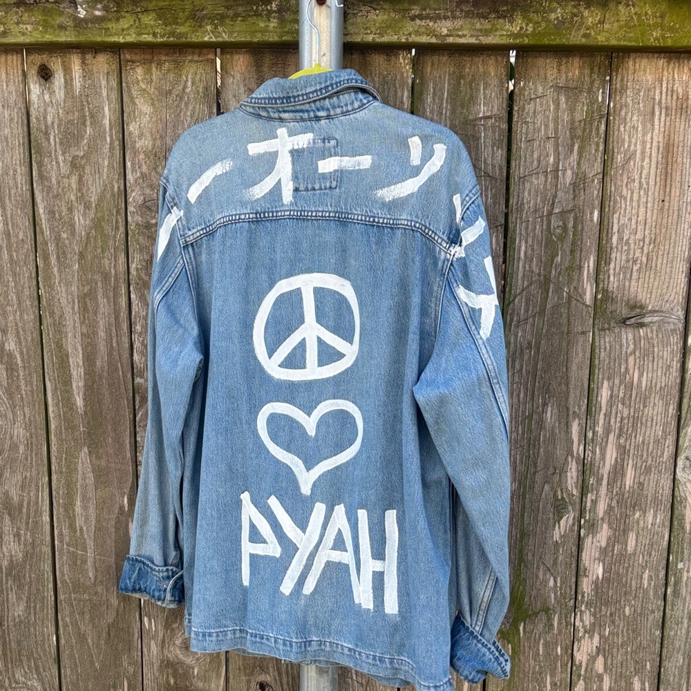 Denim Jacket with Graphic Design - Picture 2 of 3